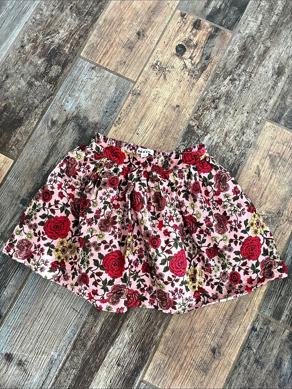 Mini Boden (Size 7/8) Girls Floral Skirt